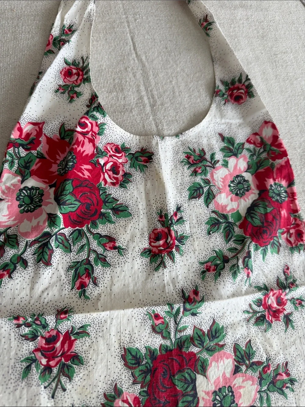 Vintage Homemade Floral Halter Style Apron